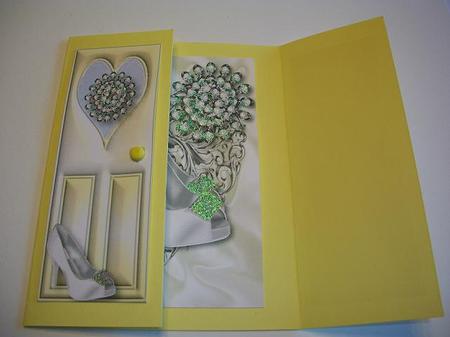 White Diamond Shoe with Diamond Flower, Gatefold by Geri Stringer