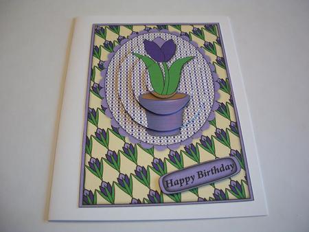 Purple Tulip Pot Pyramid by Geri Stringer