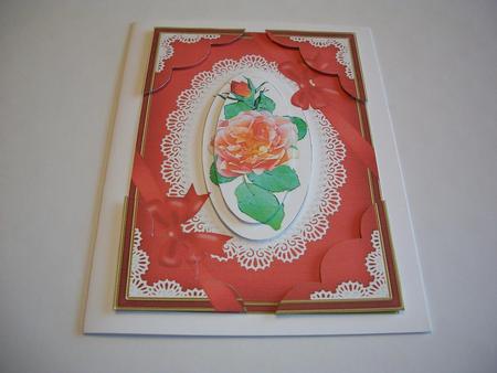 A5 Rose and Lace Scallop Corners and Pyramage by Geri Stringer