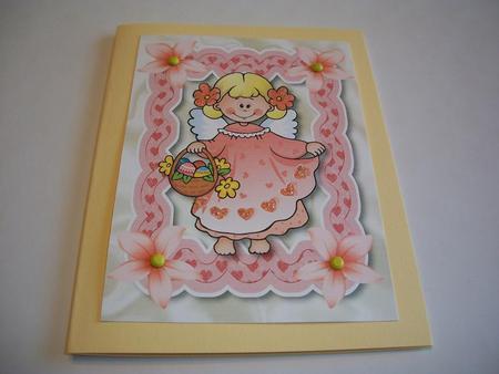 Sweet Little Angel in Peach Frame A4 by Geri Stringer
