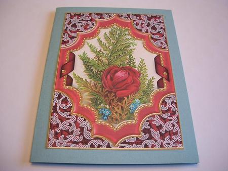 Red Rose Ornate A4 Picture Topper Sheet by Geri Stringer