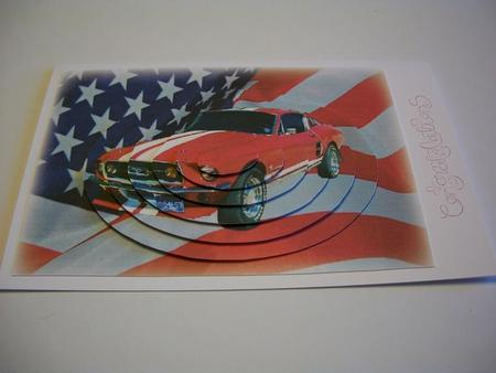 American Flag with Mustang, Oval Pyramids by Geri Stringer