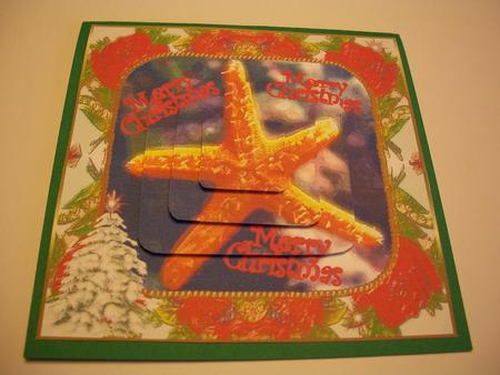 Christmas Star Fish! Rounded Square Pyramid by Geri Stringer