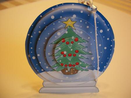 3D Xmas Tree Snow Globe Shaped Tree Decoration by Geri Stringer