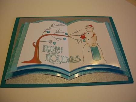 Holiday Snowman Open Book by Geri Stringer