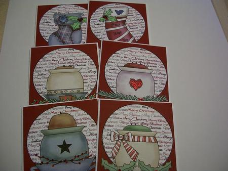 6 Red Christmas Decoration Toppers by Geri Stringer
