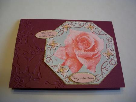 Rose & Butterflies Octagon Shaped Topper 1 by Geri Stringer