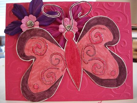 Childhood Butterfly Digital Stamp/ Glass Painting by Geri Stringer