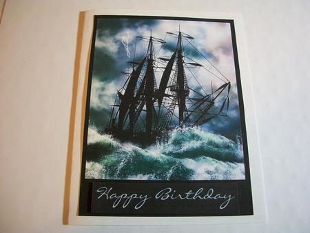 Caravel Boat on a Stormy Sea by Geri Stringer