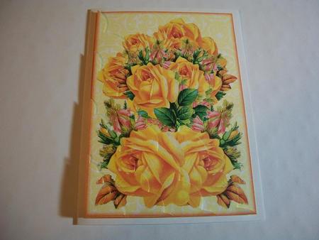Golden Blooms Vintage Large Wavy Card Front by Geri Stringer