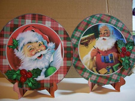 Two Santa Plate Cards by Geri Stringer