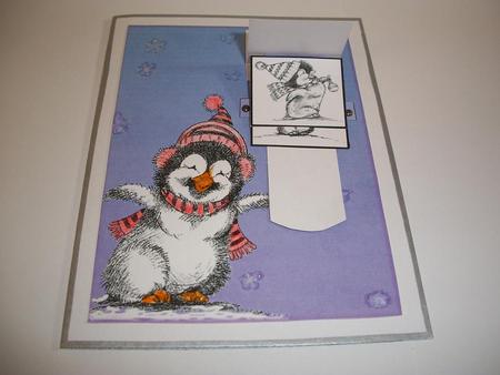 Penguin Christmas Waterfall by Geri Stringer