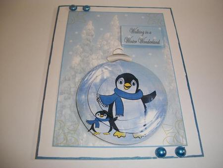 It's Snowtime Cute Penguins on a Scroll A4 by Geri Stringer