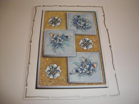 Winter Flowers Three Square Quick Card by Geri Stringer