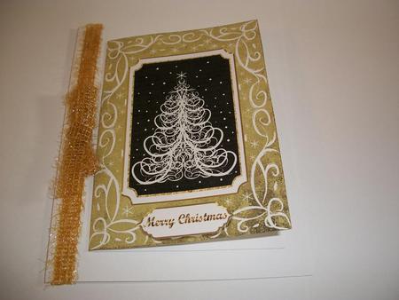 Swirly Christmas Tree in Swirly Frame Cut & Fold Card 8 by Geri Stringer