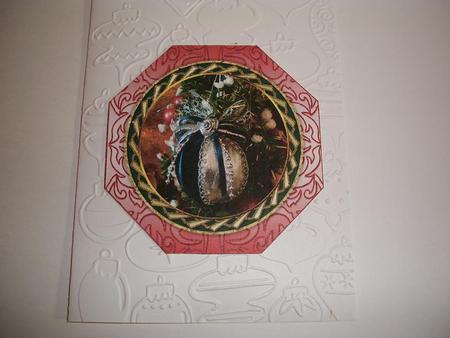 Christmas Bauble Fancy Octagon Shaped Card 4 by Geri Stringer
