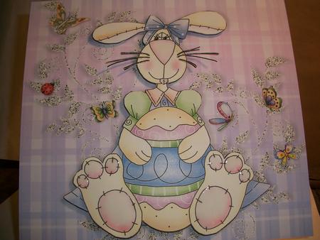 A4 Cute Easter Rabbit Card by Geri Stringer