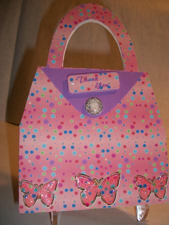 Pink Spotty Handbag Card by Geri Stringer