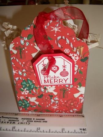 Christmas Jumble Tag Gift Box in Red by Geri Stringer