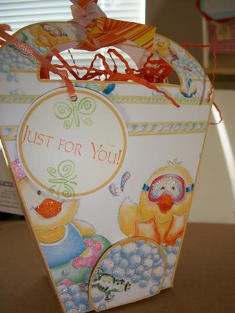 Cute Duck Gift Bag / Box by Geri Stringer