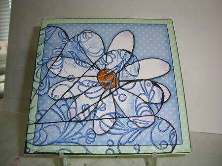 Daisy Quick Card with Fan Pyramage Topper by Geri Stringer