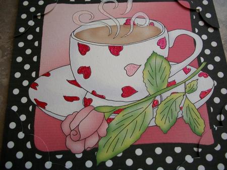 Coffee Time 8 x 8 Scalloped Corner Topper by Geri Stringer