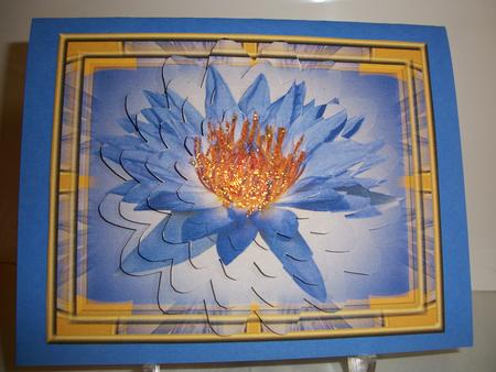 Blue Water Lily - Flower Pyramid by Geri Stringer