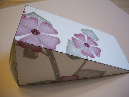Burgundy and Pink Flowers on White Cake Slice Gift Box by Geri Stringer