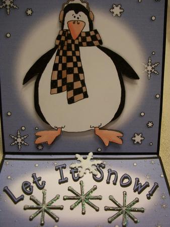 Penguin & Snowflakes 5 Minute Easel Card by Geri Stringer