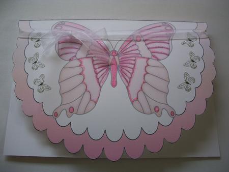 Scalloped Pink and Peach Butterfly by Geri Stringer