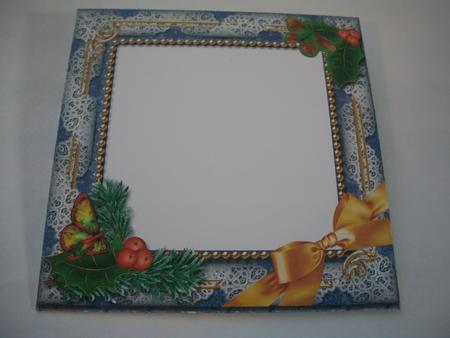 Blue Church Holly 5 1/2 Inch Square Matching Envelope by Geri Stringer