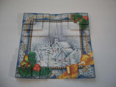 Blue Church Holly All 4 Corner Stacker Card Front by Geri Stringer