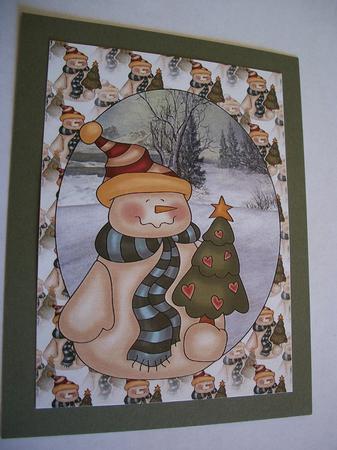 Christmas Tree Snowman Topper 1 by Geri Stringer
