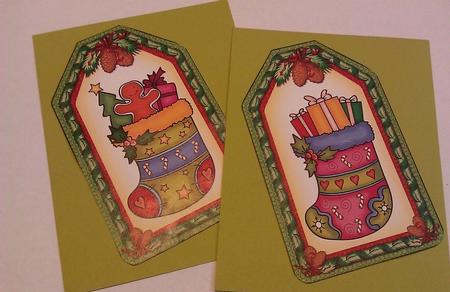 2 Christmas Stockings Tag Toppers 2 by Geri Stringer