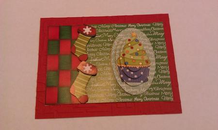 Colourful Christmas Pyramid Card Front by Geri Stringer