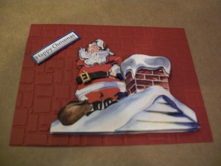 Santa on the Roof Shaped Card by Geri Stringer