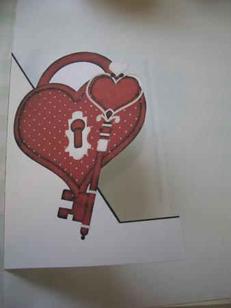 Key to My Heart A5 Shaped Front Print & Fold Card by Geri Stringer