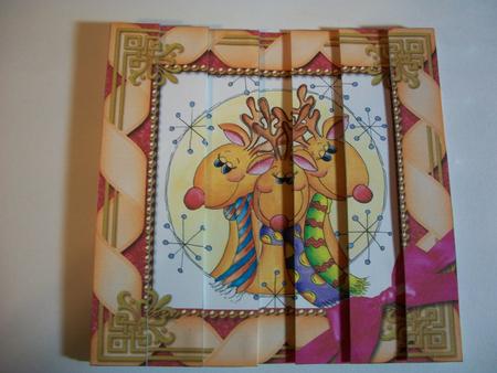 Cute Reindeer 5inch Square Straight 2 Side Stacker by Geri Stringer