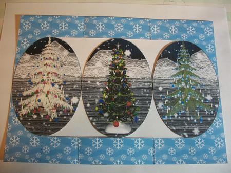Triple Trees Tri-shutter Card by Geri Stringer