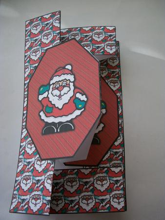 Cute Santa Pop Up Octagon Fold Card by Geri Stringer