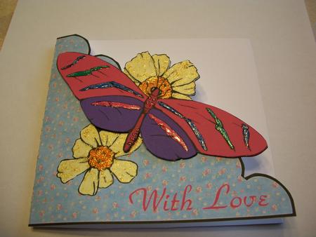 Butterfly on Yellow Flowers Cut and Fold by Geri Stringer