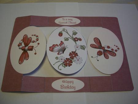 Butterfly Oval Folded Pop Out Card by Geri Stringer
