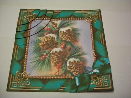 Pinecones 6inch Duo Corner Stack Card Front by Geri Stringer