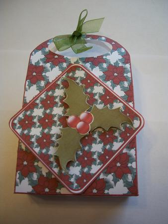 Christmas Gift Bag with Poinsettias by Geri Stringer