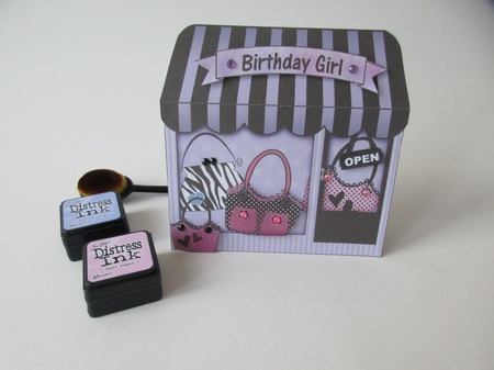 3D Shaped Card Kit - Little Handbag Shop  by Gillian Birch