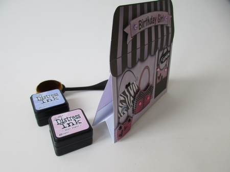 3D Shaped Card Kit - Little Handbag Shop  by Gillian Birch