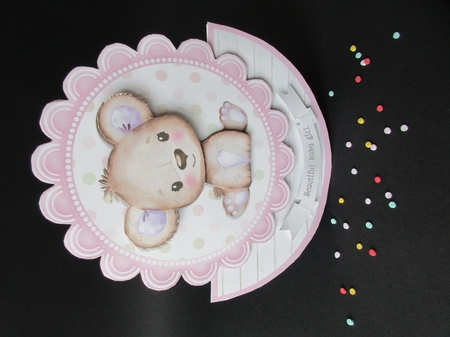TEDDY GIRL ROCKER CARD by Gillian Birch
