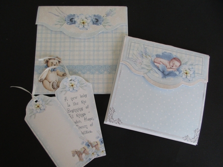 Cute as a Button Baby Boy - Folio Card Kit by Gillian Birch
