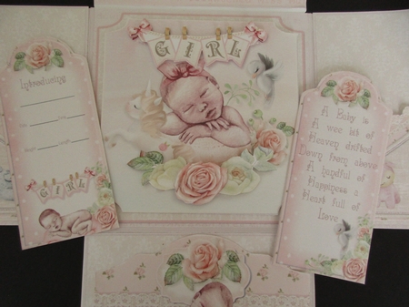 Cute as a Button Baby Girl - Folio Card Kit by Gillian Birch