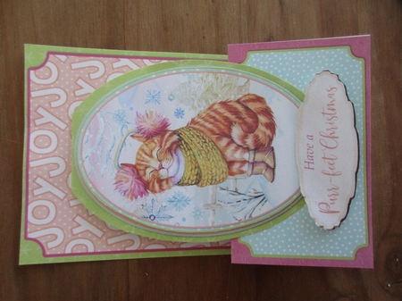 The Purr-fect Christmas 1 - Upright Z-fold Card Mini Kit by Gillian Birch
